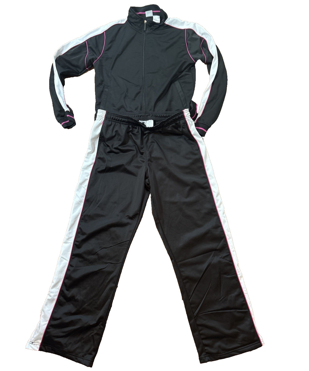 BLACK, PINK AND WHITE ATHLETIC PANT OUTFIT FROM ATHLETIC WORKS SIZE L